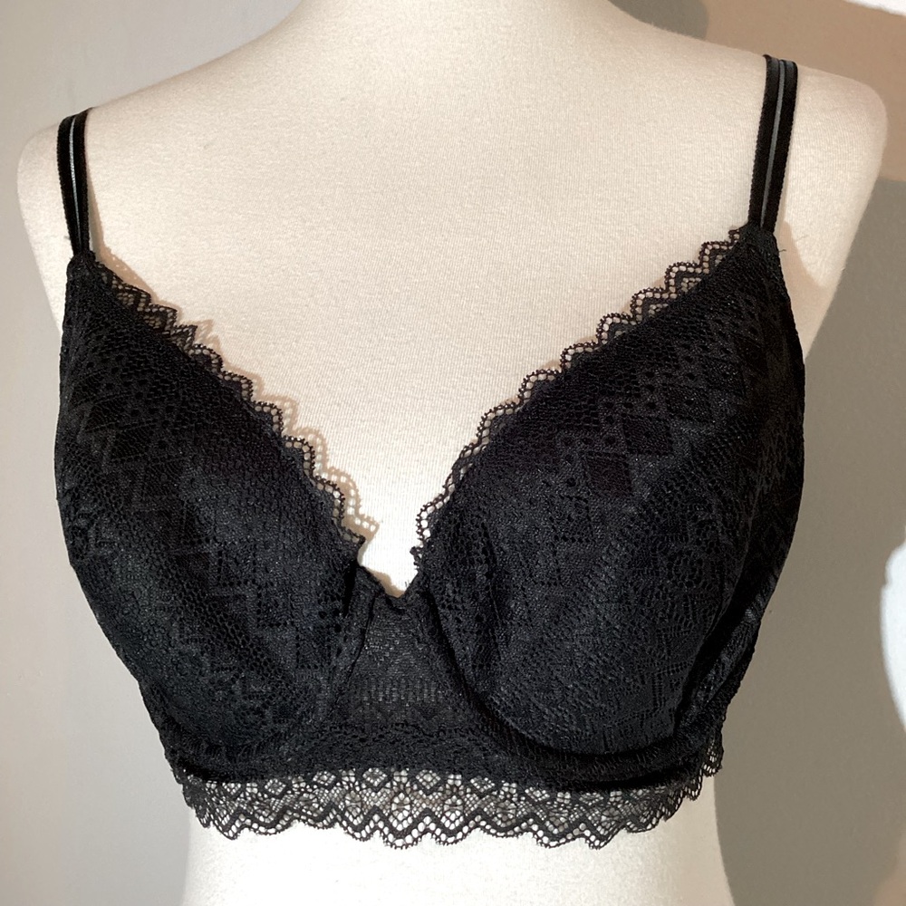 Auden lace lightly lined underwire bra,lace all around, 36C, 3 hooks, adj straps